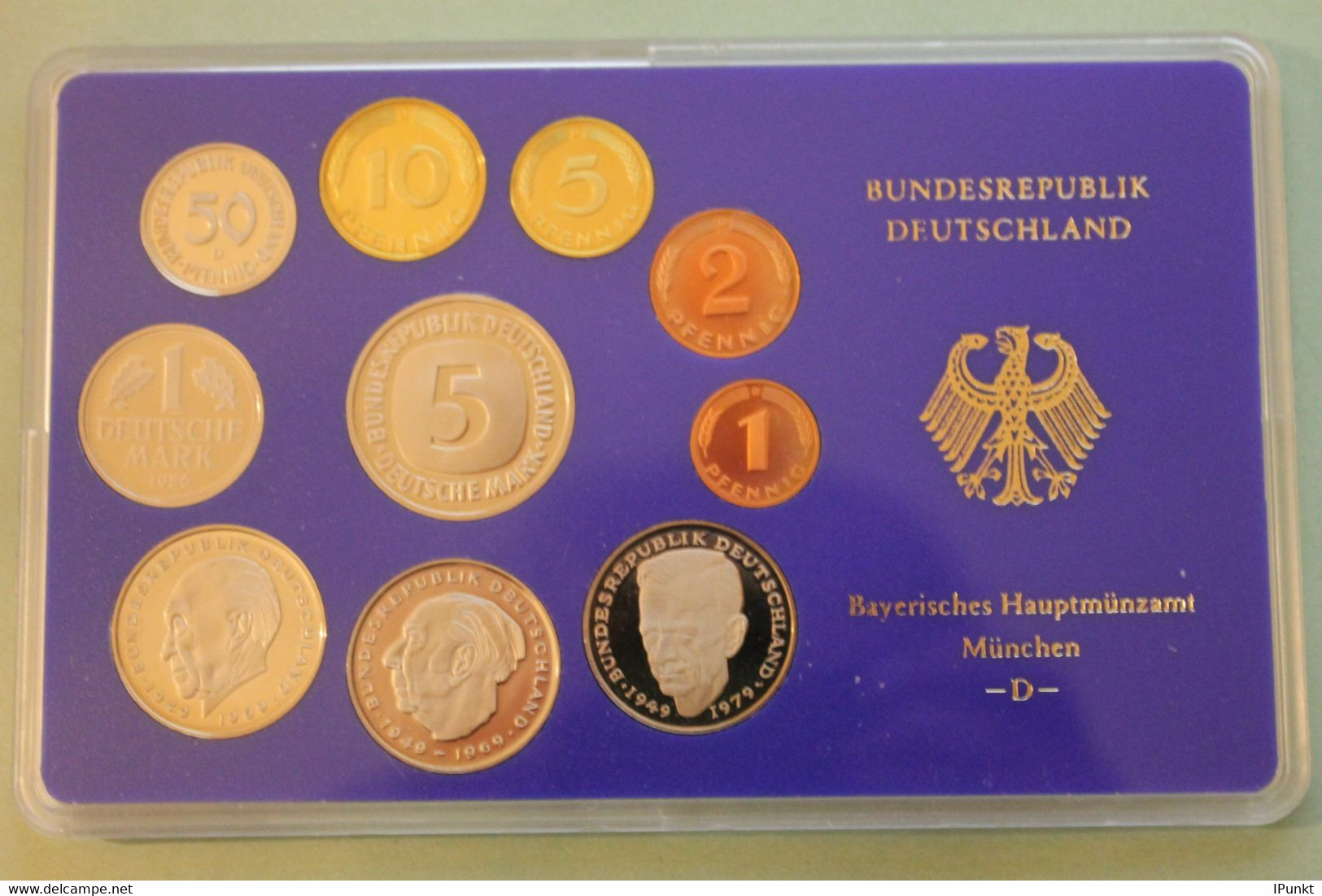 Deutschland, Kursmünzensatz Spiegelglanz (PP), 1986, D - Mint Sets & Proof Sets