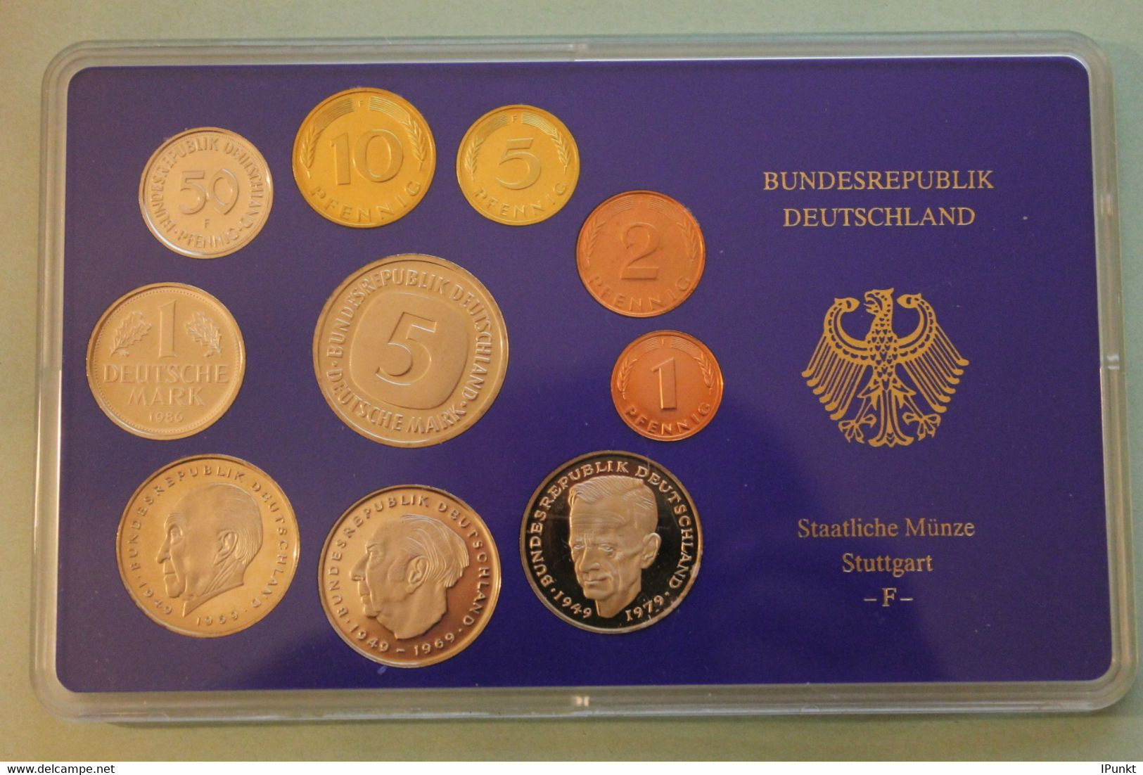 Deutschland, Kursmünzensatz Spiegelglanz (PP), 1986, F - Mint Sets & Proof Sets