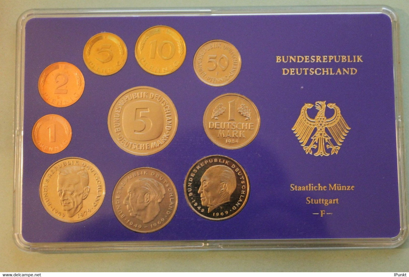 Deutschland, Kursmünzensatz Spiegelglanz (PP), 1984, F - Mint Sets & Proof Sets