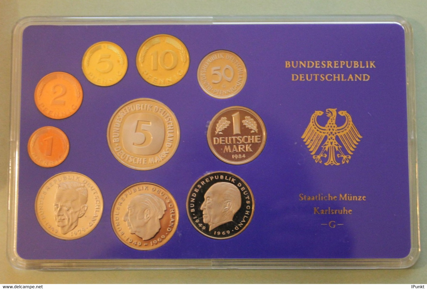 Deutschland, Kursmünzensatz Spiegelglanz (PP), 1984, G - Mint Sets & Proof Sets
