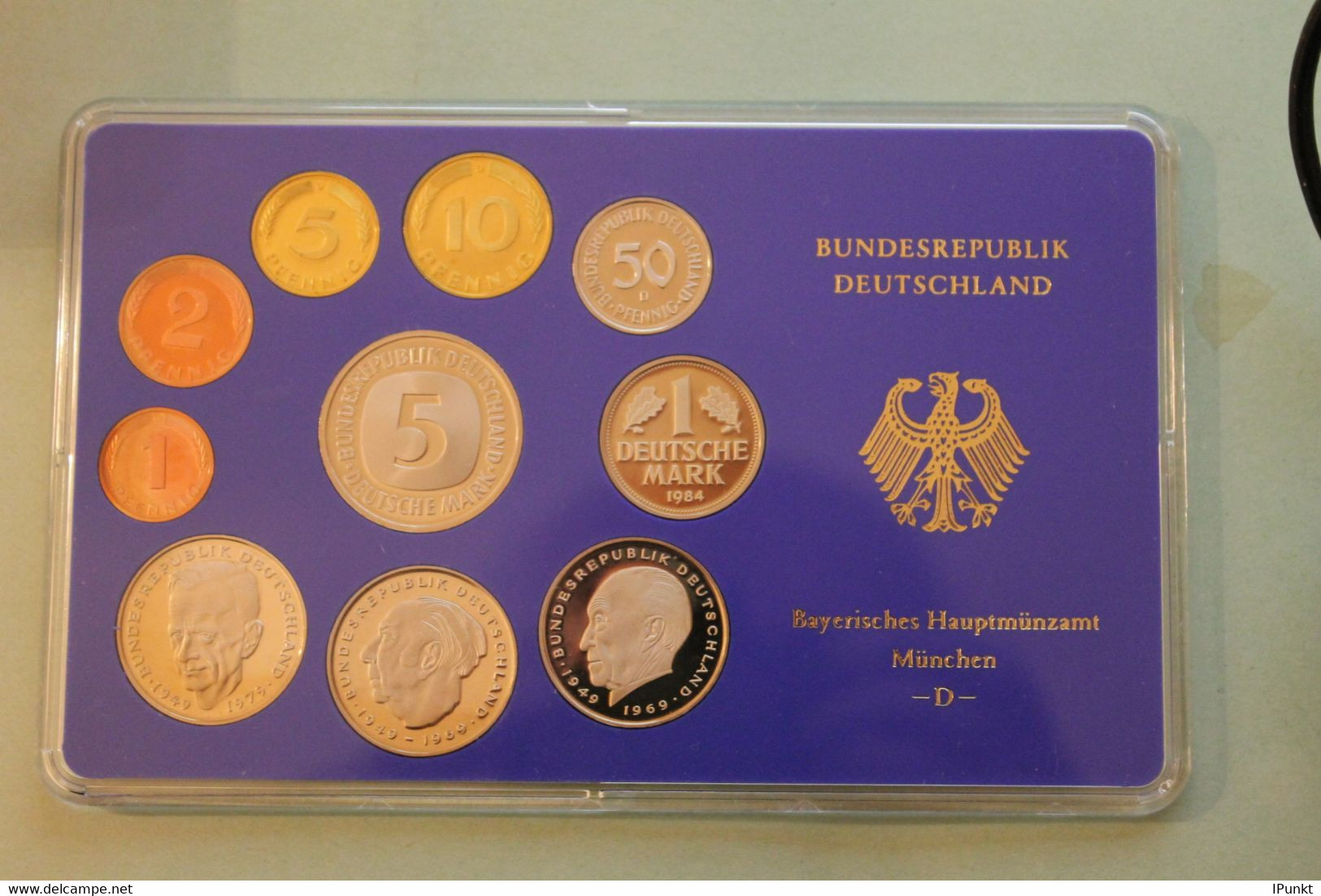 Deutschland, Kursmünzensatz Spiegelglanz (PP), 1984, D - Mint Sets & Proof Sets