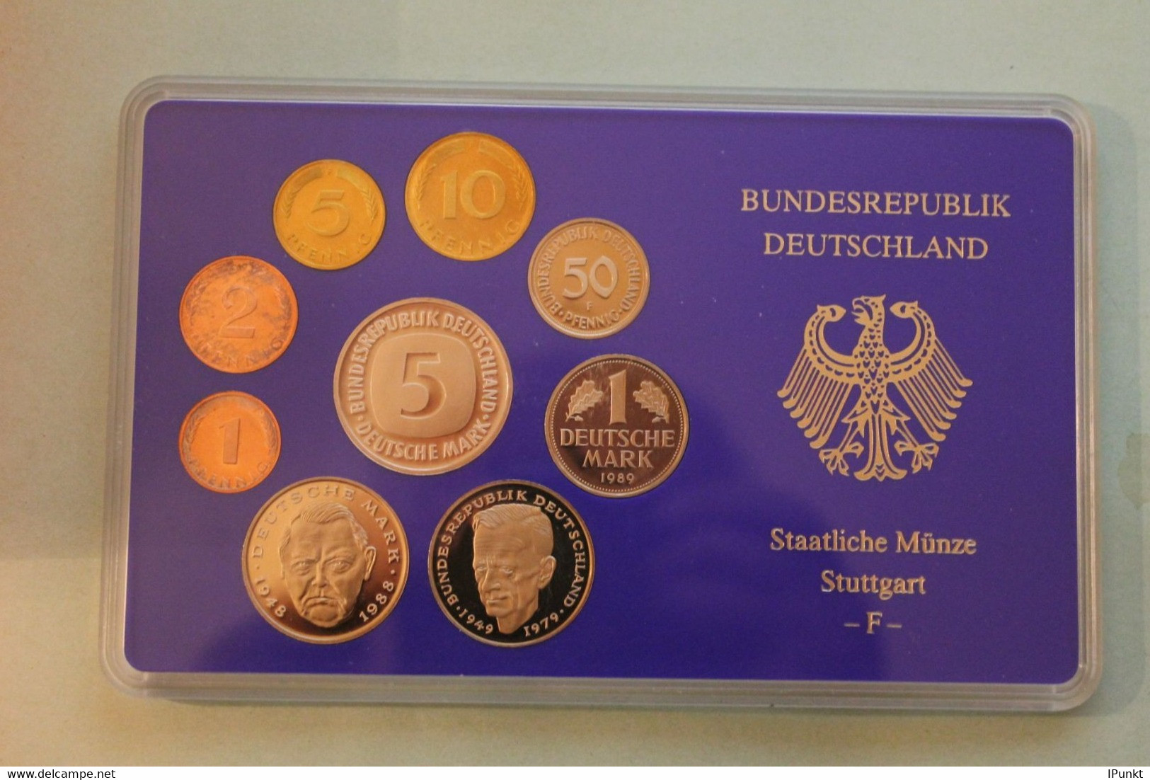 Deutschland, Kursmünzensatz Spiegelglanz (PP), 1989, F - Mint Sets & Proof Sets