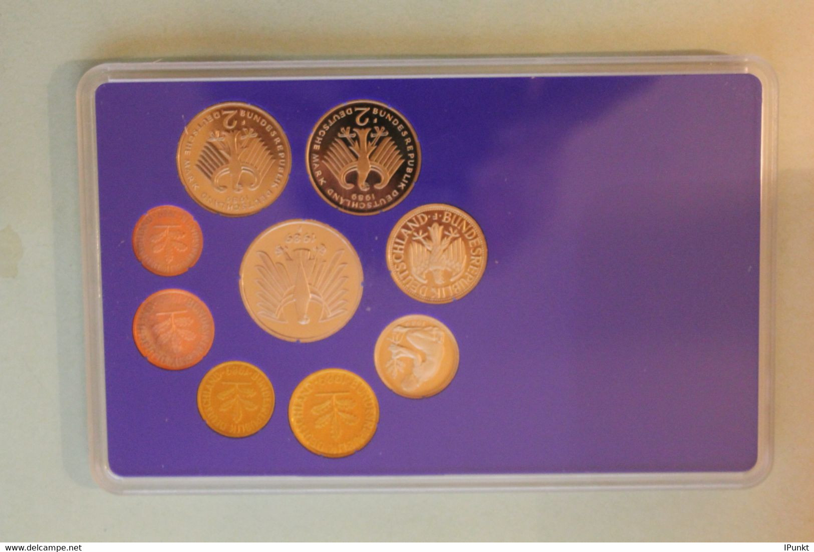 Deutschland, Kursmünzensatz Spiegelglanz (PP), 1989, F - Mint Sets & Proof Sets