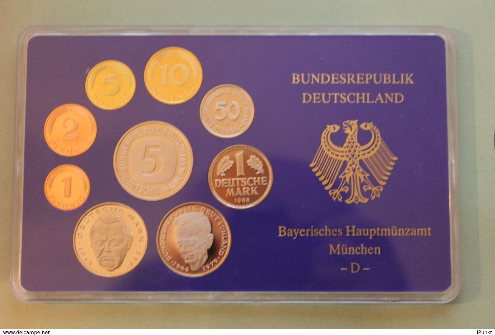 Deutschland, Kursmünzensatz Spiegelglanz (PP), 1988, D - Mint Sets & Proof Sets