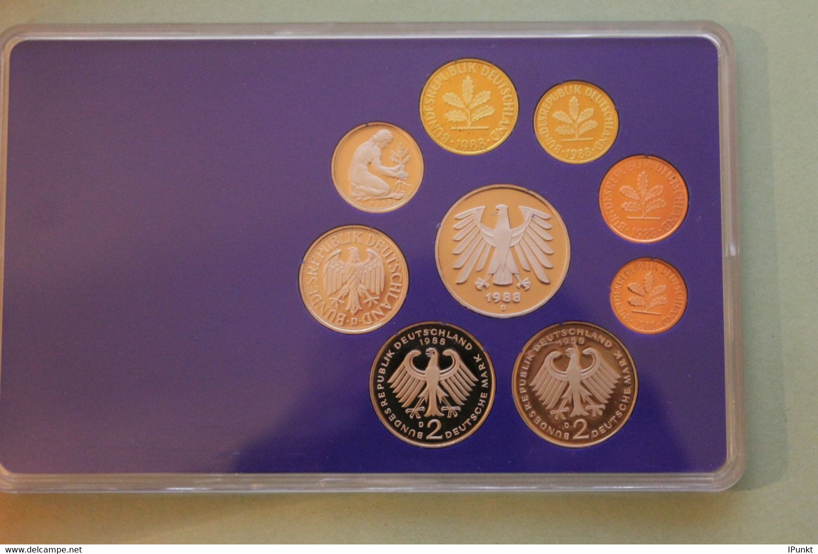 Deutschland, Kursmünzensatz Spiegelglanz (PP), 1988, D - Mint Sets & Proof Sets