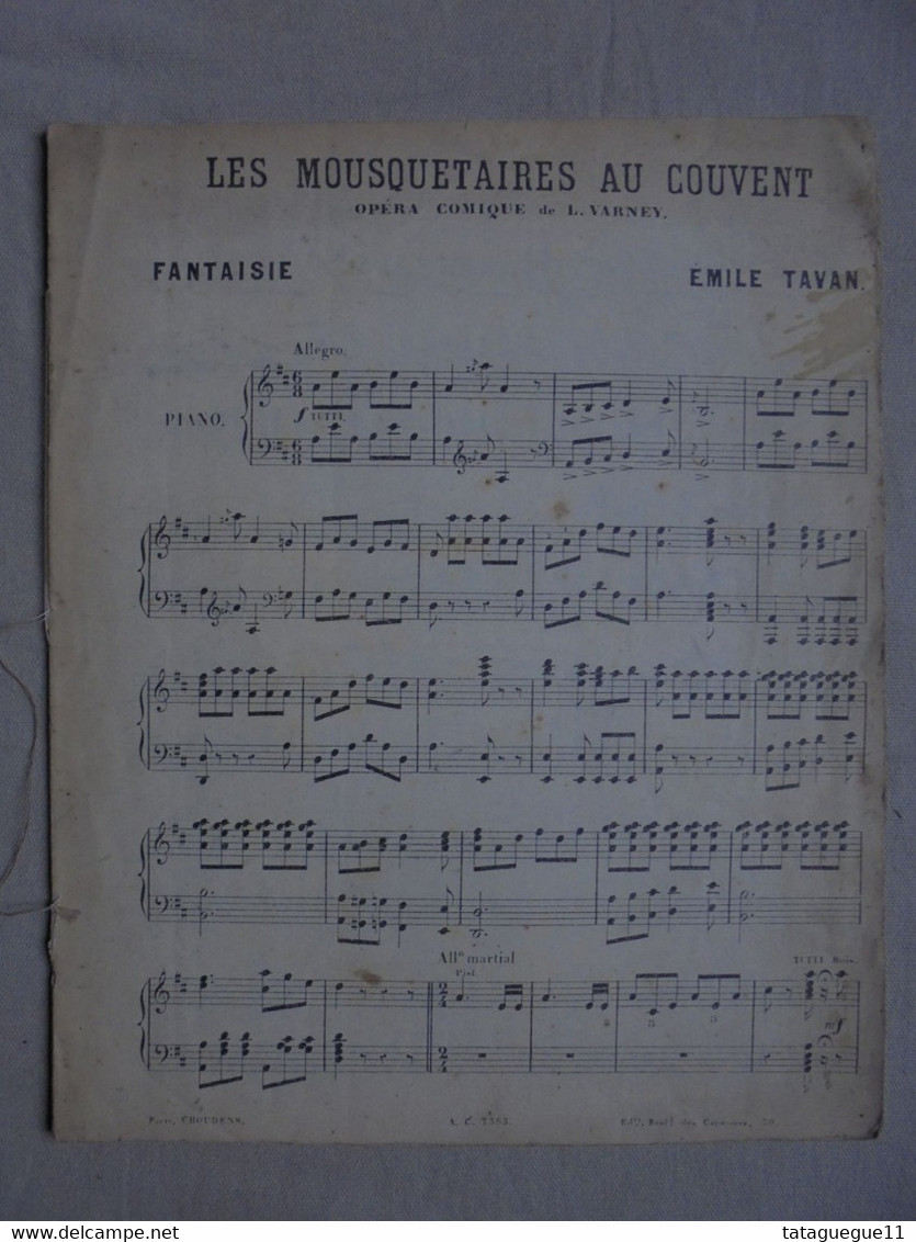 Ancien - Partition Les Mousquetaires Au Couvent Piano Editions Choudens - Keyboard Instruments