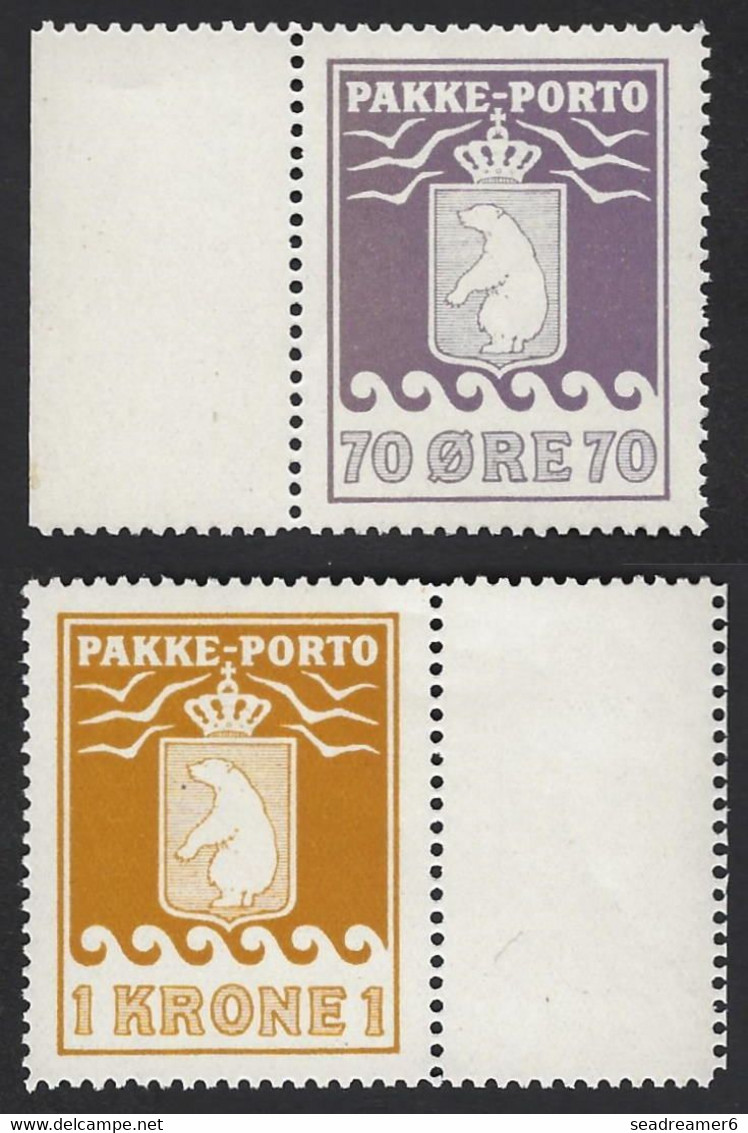 Groenland Colis Postaux N°10 & 11** 70 Ore Violet Et 1 Kronen Ocre BDFeuille Les 2 Tres Frais & TTB - Paketmarken