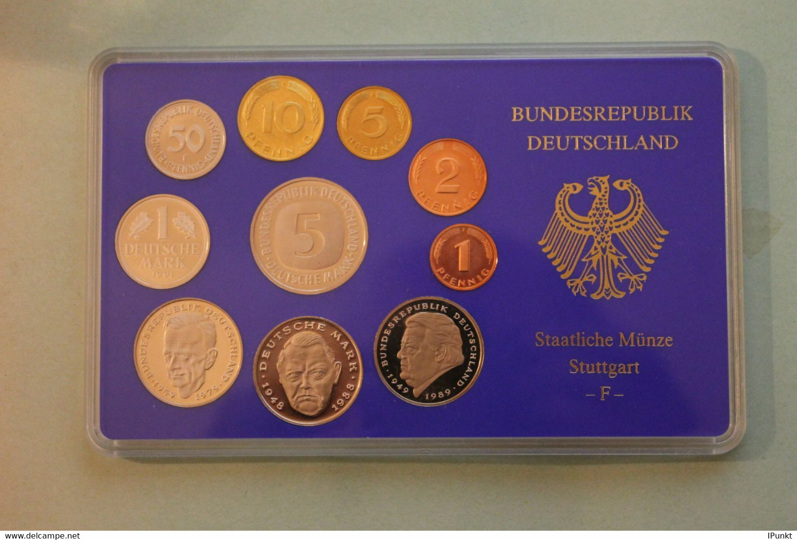 Deutschland, Kursmünzensatz Spiegelglanz (PP), 1991, F - Mint Sets & Proof Sets