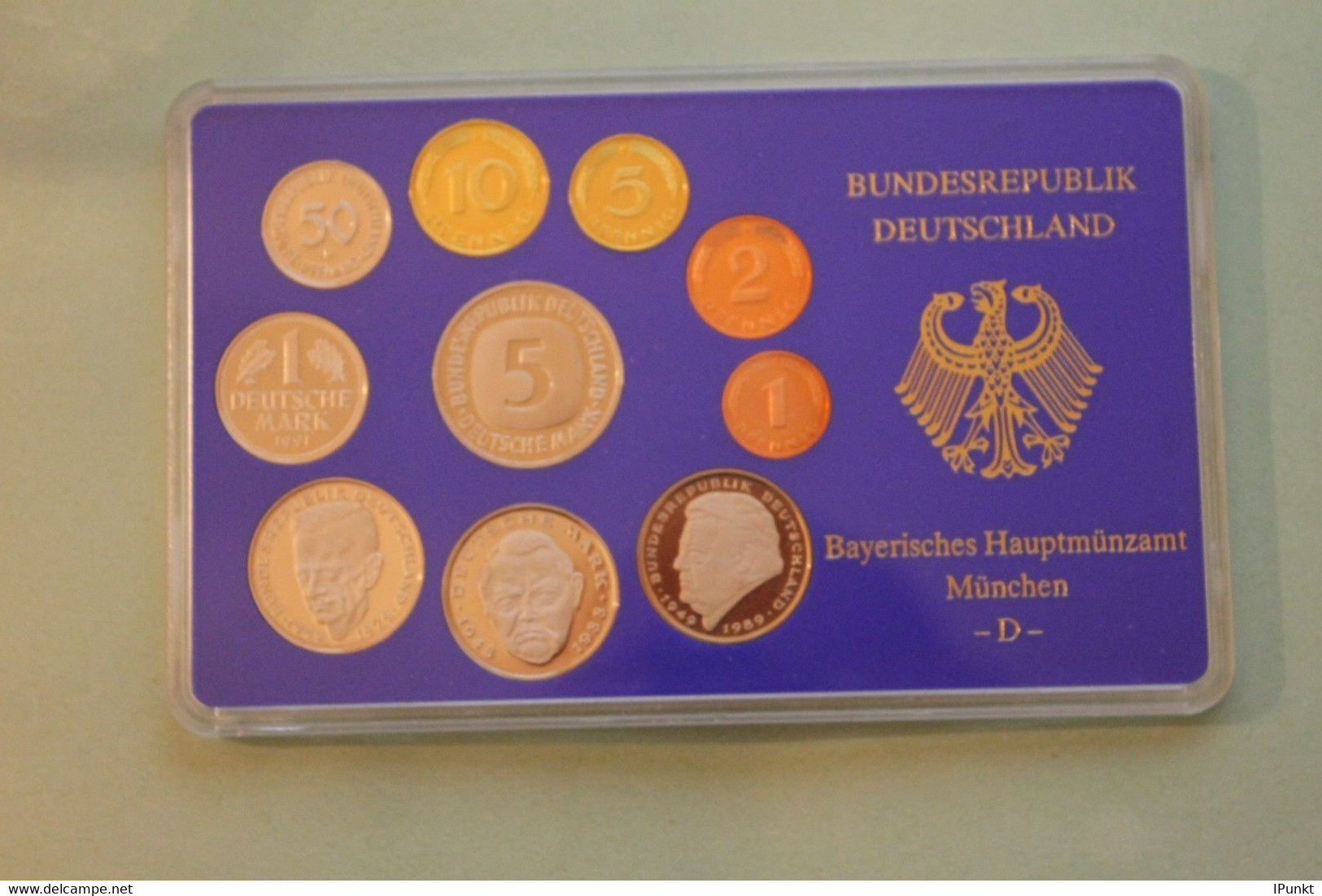 Deutschland, Kursmünzensatz Spiegelglanz (PP), 1991, D - Mint Sets & Proof Sets