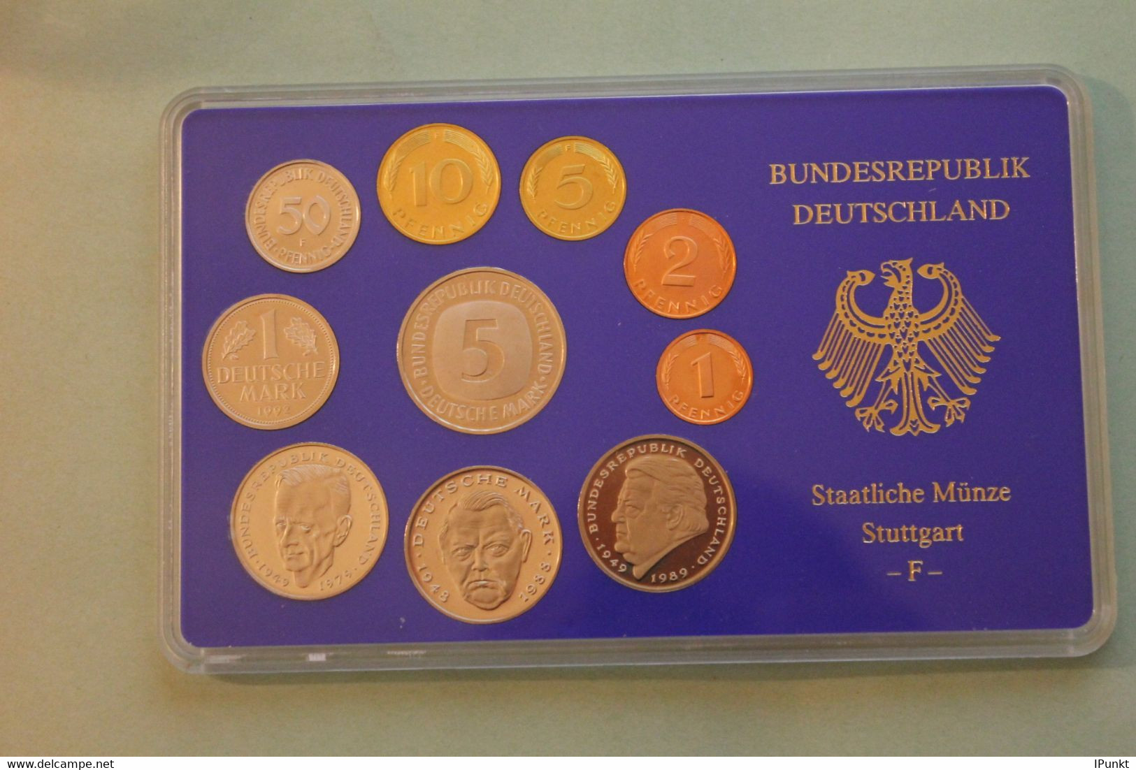 Deutschland, Kursmünzensatz Spiegelglanz (PP), 1992, F - Mint Sets & Proof Sets