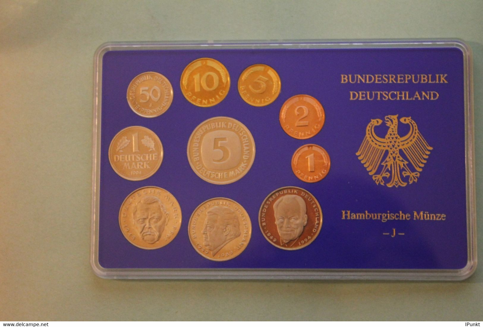 Deutschland, Kursmünzensatz Spiegelglanz (PP), 1994, J - Mint Sets & Proof Sets