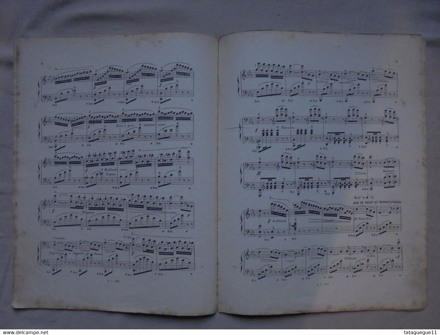 Ancien - Partition Faust Fantaisie Brillante J. Leÿbach Pour Piano Ed. Choudens - Keyboard Instruments