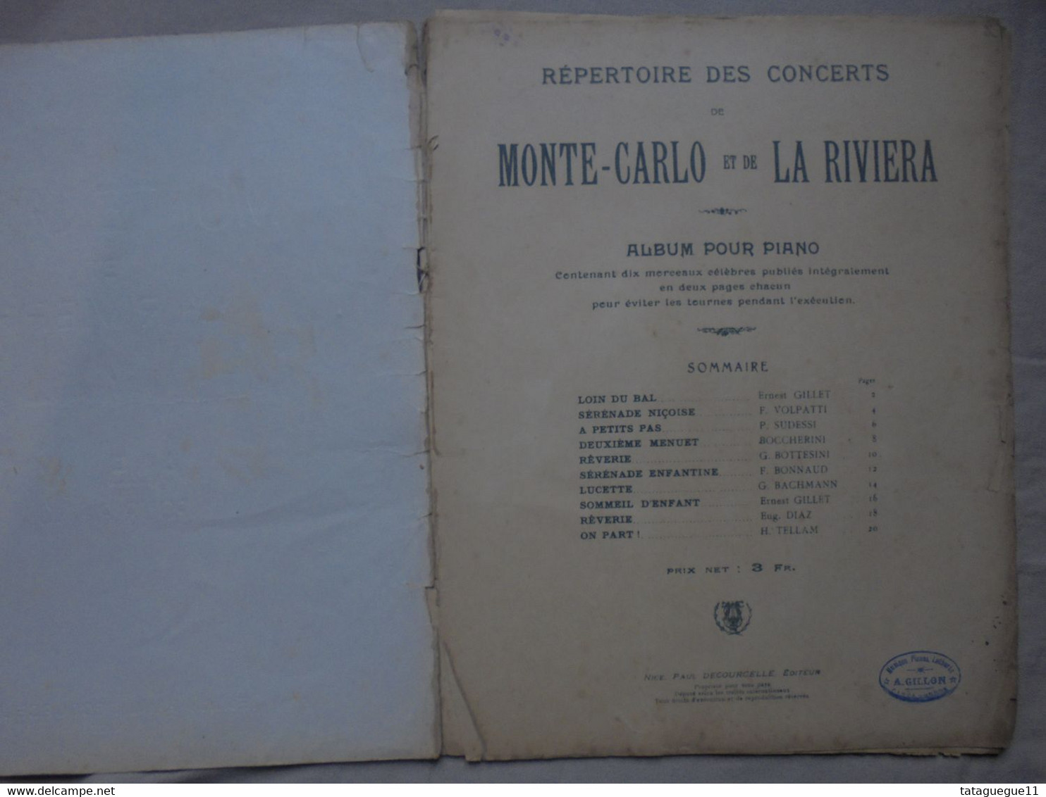 Ancien - Partition Album Pour Piano Monte Carlo Et La Riviera Edition Paul Decourcelle - Instruments à Clavier