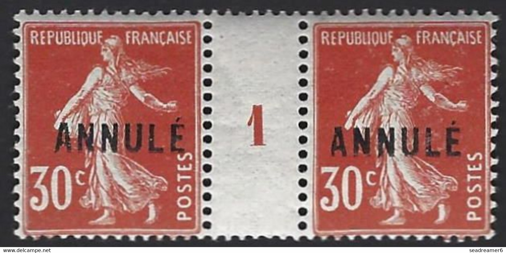 France Semeuse N°160** Paire Millésime 1 Tres Frais Signé Calves - Millésimes