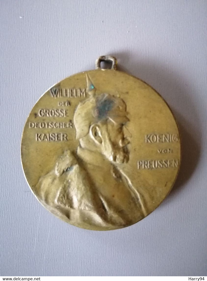 Médaille Allemande En Bronze Kaiser Wilhelm 1er. Célébration 1797-1897 - Royaux/De Noblesse