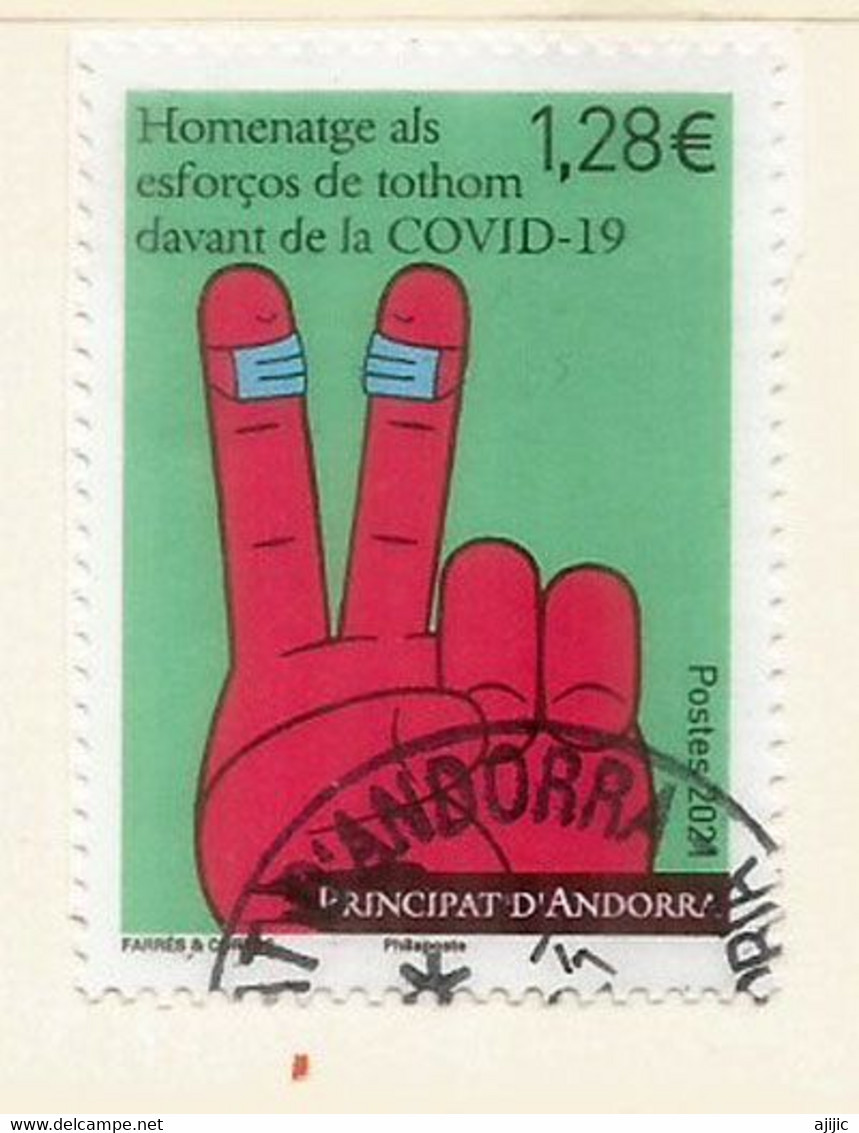 ANDORRA.Covid-19.Hommage Aux Héros Du Quotidien.Héros De La Crise Du Covid.  Timbre Oblitéré, 1 ère Qualité - Used Stamps