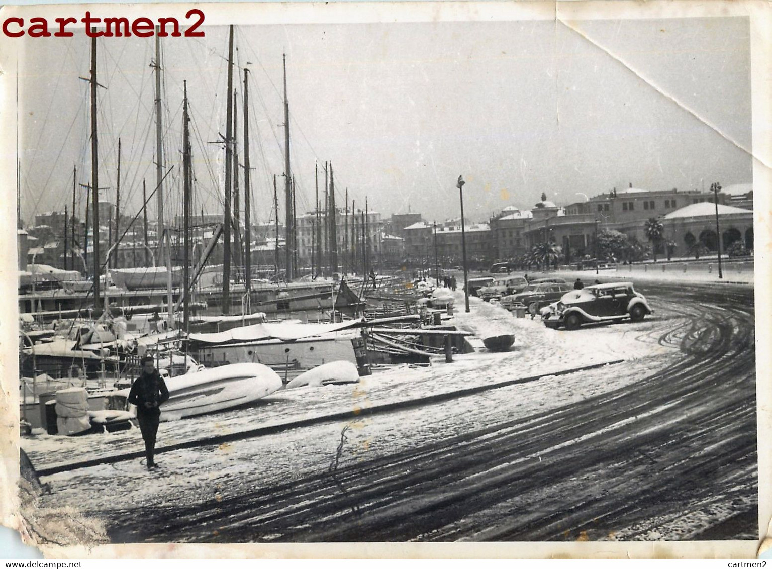 MONACO GRANDE PHOTOGRAPHIE LE PORT MONTE-CARLO SOUS LA NEIGE - Hafen