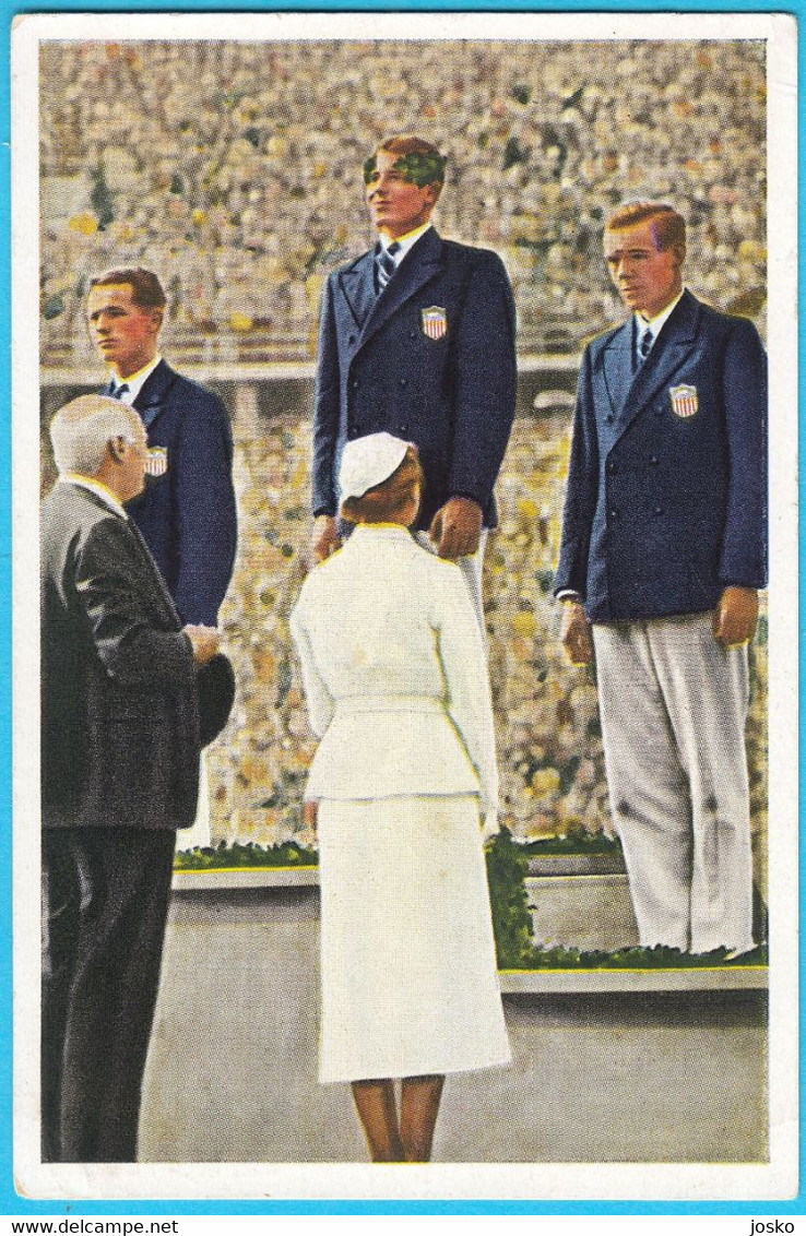 TRIPLE USA (Clark Morris Parker) - Olympic Games 1936 Berlin GOLD DECATHLON Original Old Card * Athletics Athletisme - Tarjetas