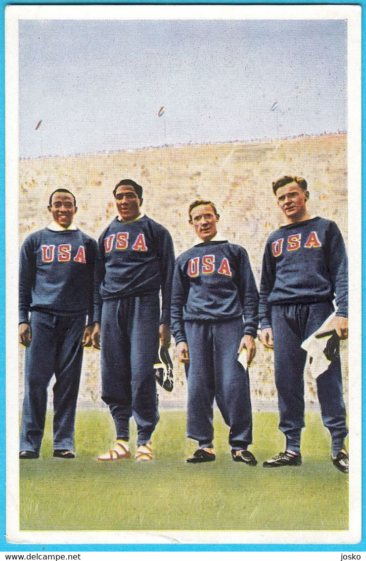 JESSE OWENS (USA) - Olympic Games 1936 Berlin * GOLD - 4x100 M * Original Old Card * Athletics Athletisme Atletica - Trading Cards