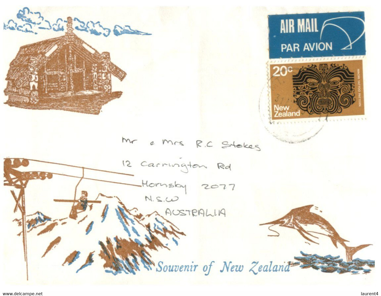 (LL 21) New Zealand Letter Posted To Australia (with Special Souvenir Cover) - Brieven En Documenten
