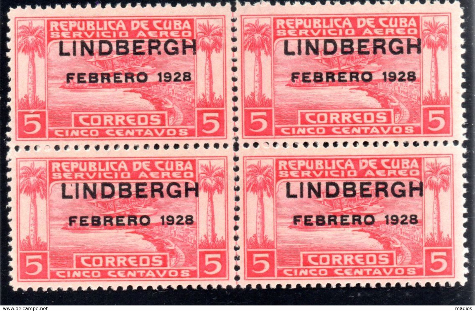 30011 CUBA 1928 Lindbergh Bk4 MNH. Scott $35 - Collections, Lots & Series