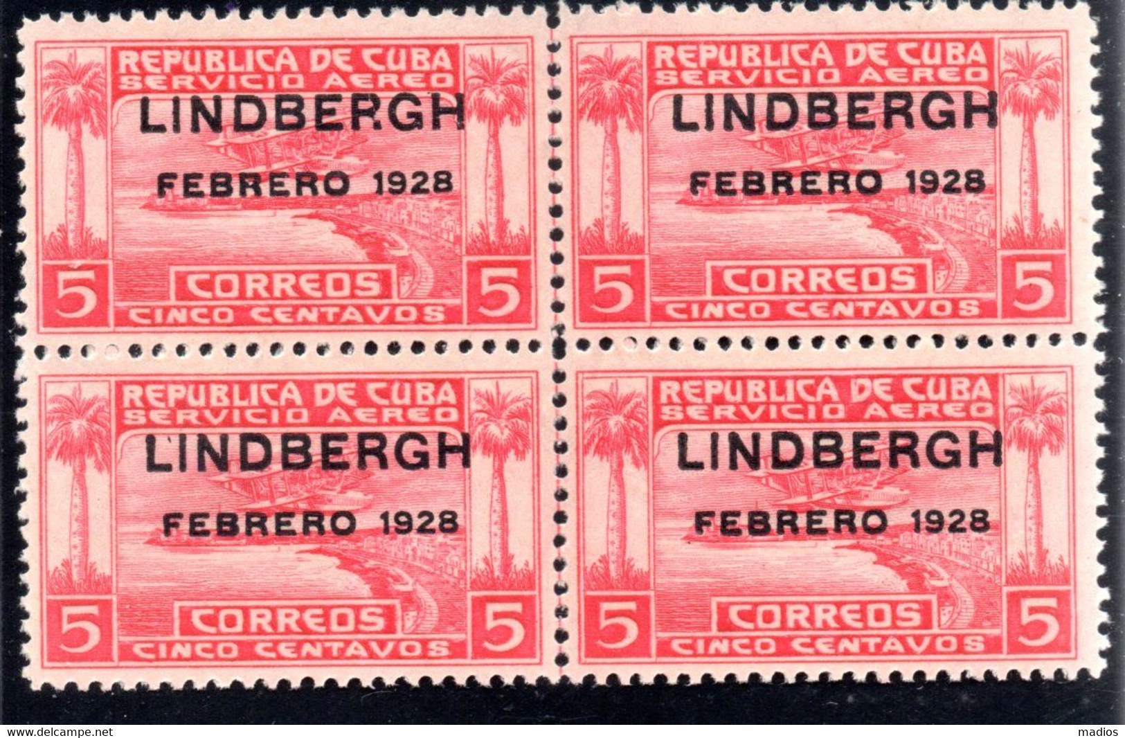 30011 CUBA 1928 Lindbergh Bk4 MNH. Scott $35 - Collections, Lots & Séries