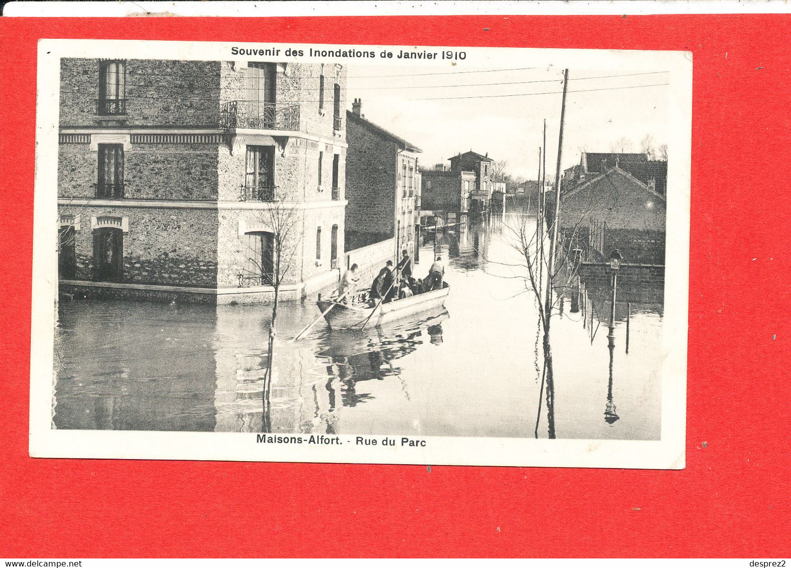 INONDATION 1910 MAISONS ALFORT Cpa Animée Rue Du Parc - Inondations