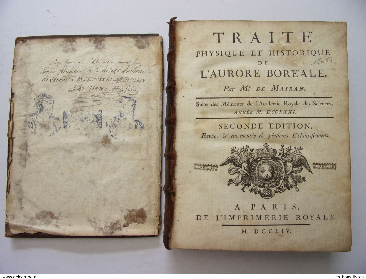 1754. De Mairan. Traité physique et historique de l'aurore boréale. 17 Planches