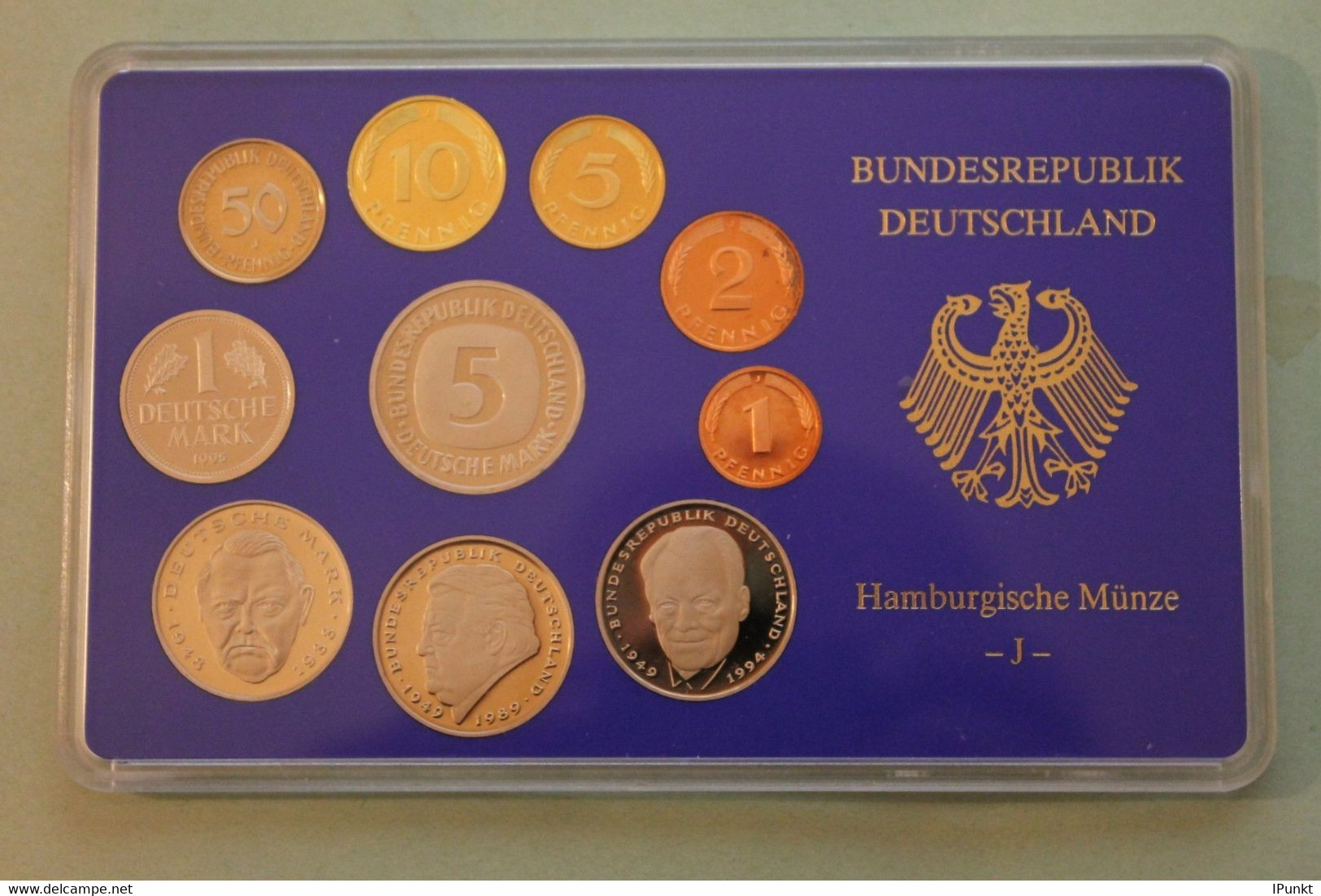 Deutschland, Kursmünzensatz Spiegelglanz (PP), 1995, J - Mint Sets & Proof Sets