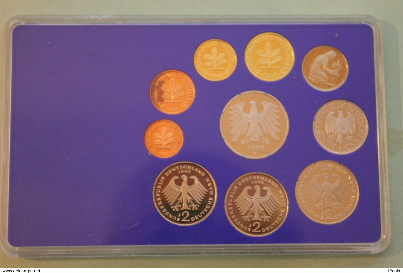 Deutschland, Kursmünzensatz Spiegelglanz (PP), 1995, J - Mint Sets & Proof Sets