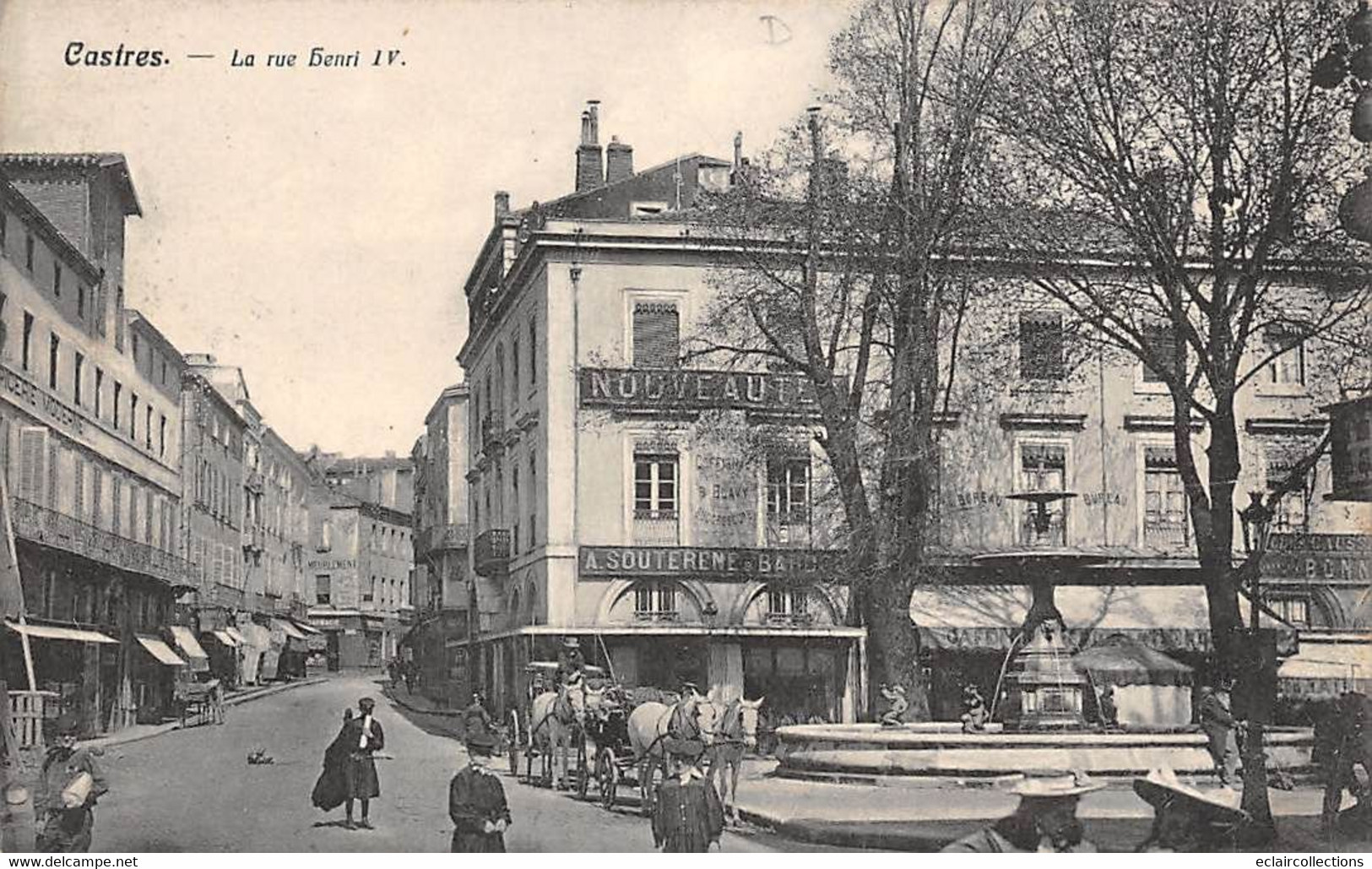 Castres           81         La Rue Henri IV . Fiacres       (voir Scan) - Castres