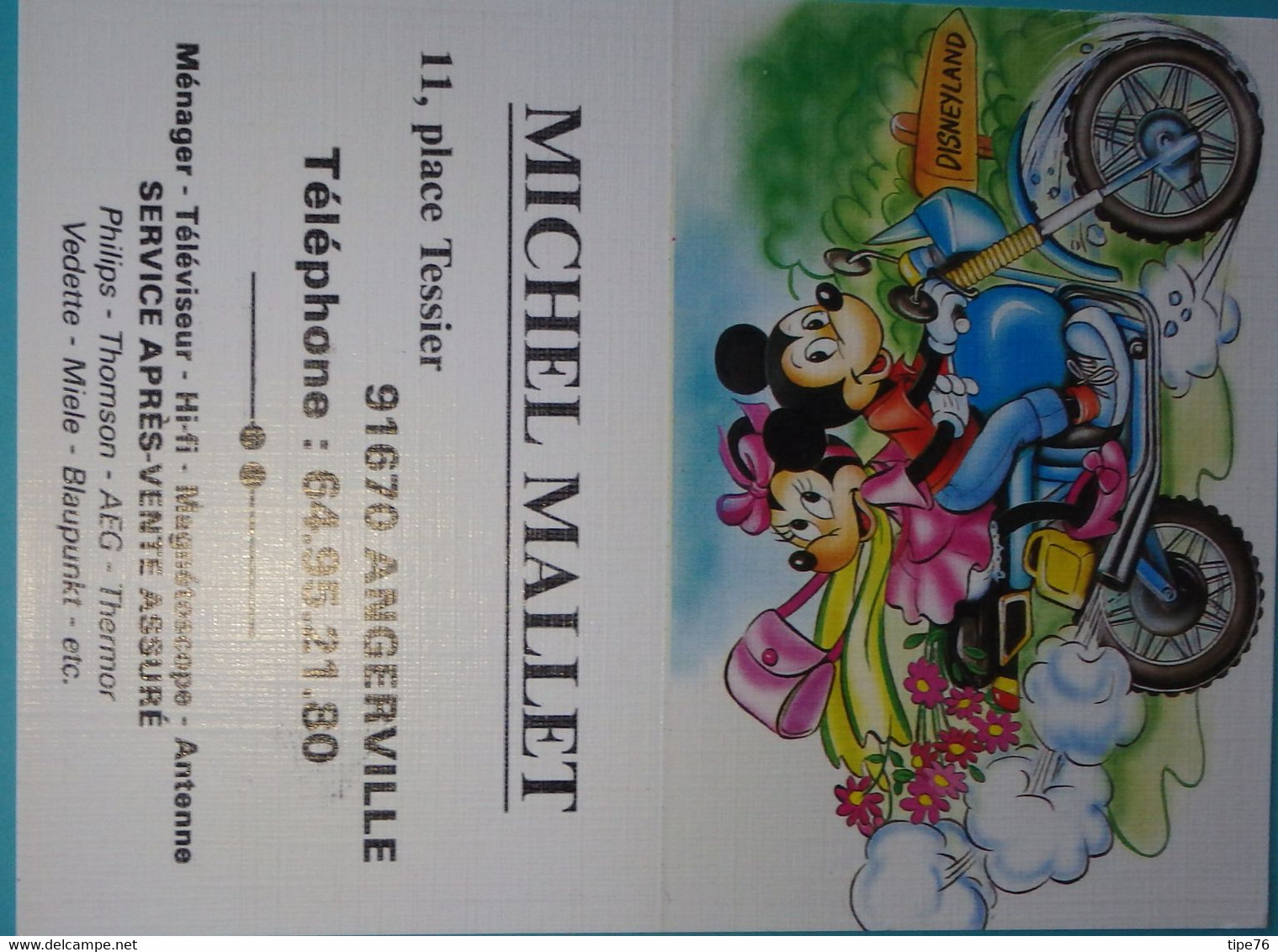 Petit Calendrier De Poche 1990 Illustration Disney  Mickey Minnie - Angerville Essonne - Tamaño Pequeño : 1981-90