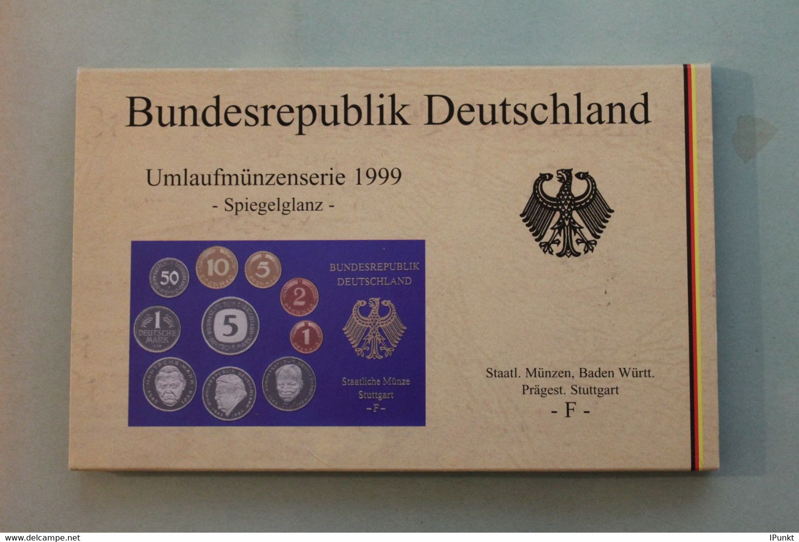 Deutschland, Kursmünzensatz; Umlaufmünzenserie 1999 F, Spiegelglanz (PP) - Mint Sets & Proof Sets