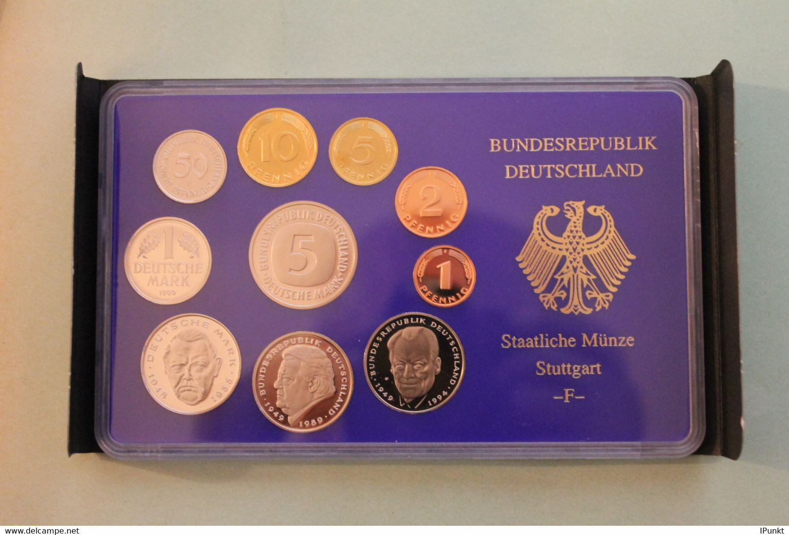 Deutschland, Kursmünzensatz; Umlaufmünzenserie 1999 F, Spiegelglanz (PP) - Mint Sets & Proof Sets