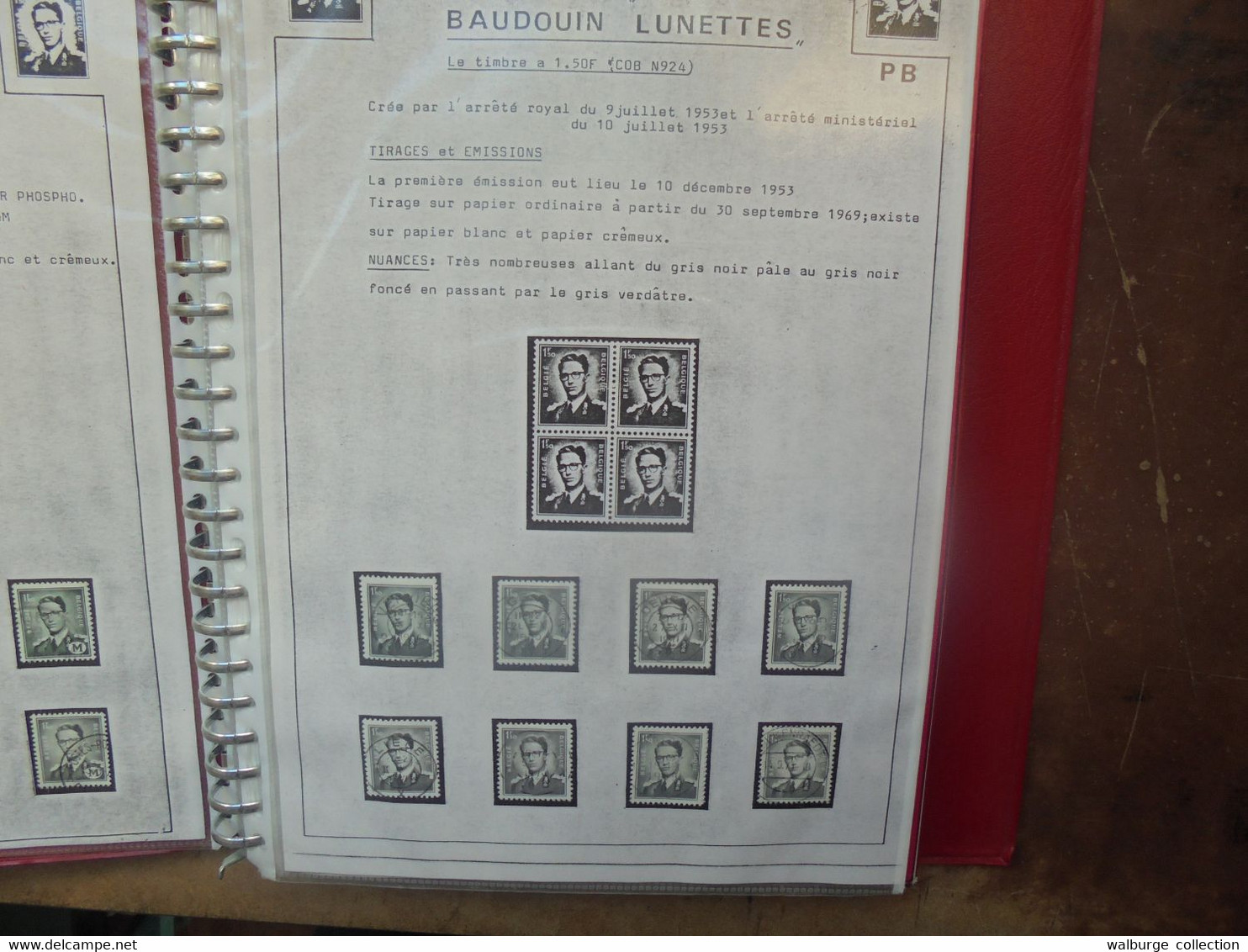 BELGIQUE BELLE ETUDE Baudouin 1er+Velghe+Lion Héraldique Nuances De Papiers-Courriers (RH.87) 1 KILO 200 - Colecciones