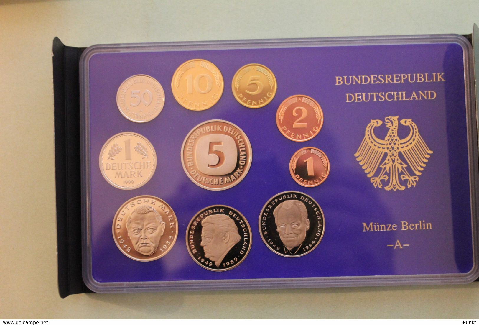 Deutschland, Kursmünzensatz; Umlaufmünzenserie 1999 A, Spiegelglanz (PP) - Mint Sets & Proof Sets