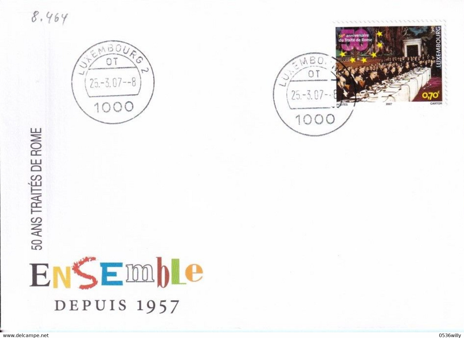 Luxembourg - Tages-Stempel Luxembourg 2, Traitê De Rome (8.464) - Lettres & Documents