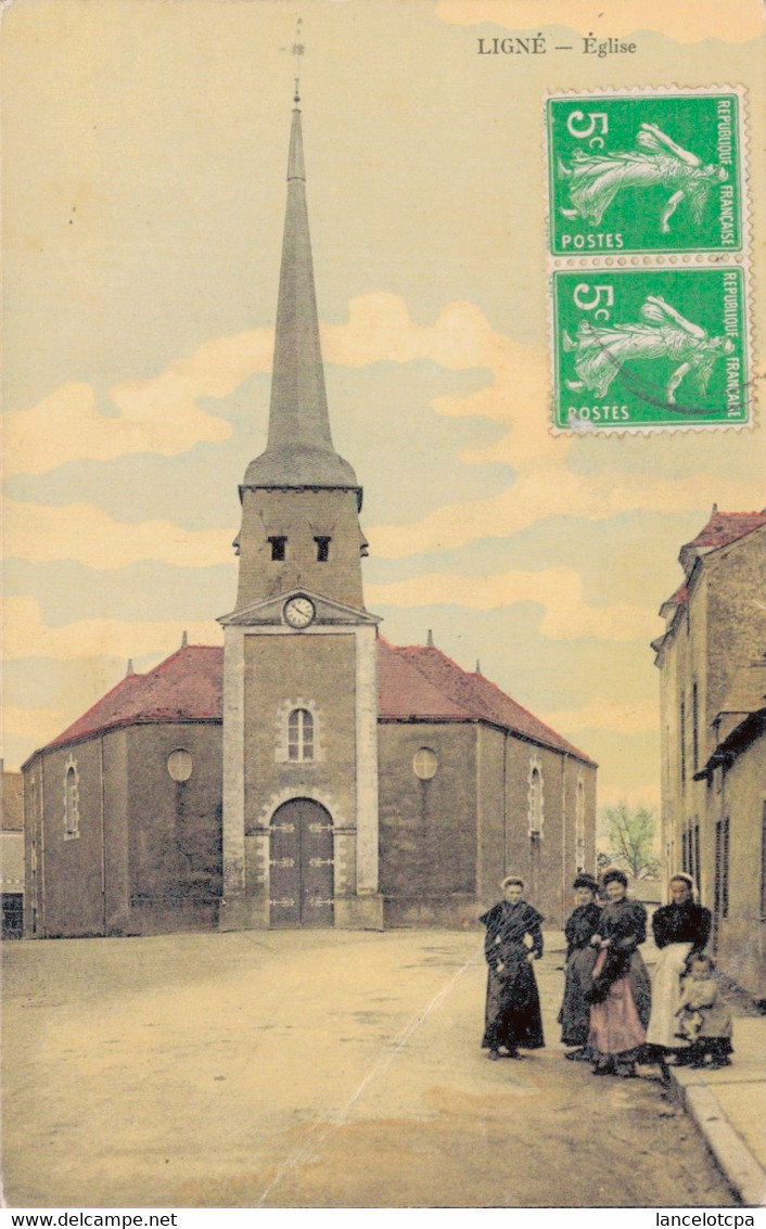 44 - LIGNE / EGLISE (carte Glacée) - Ligné