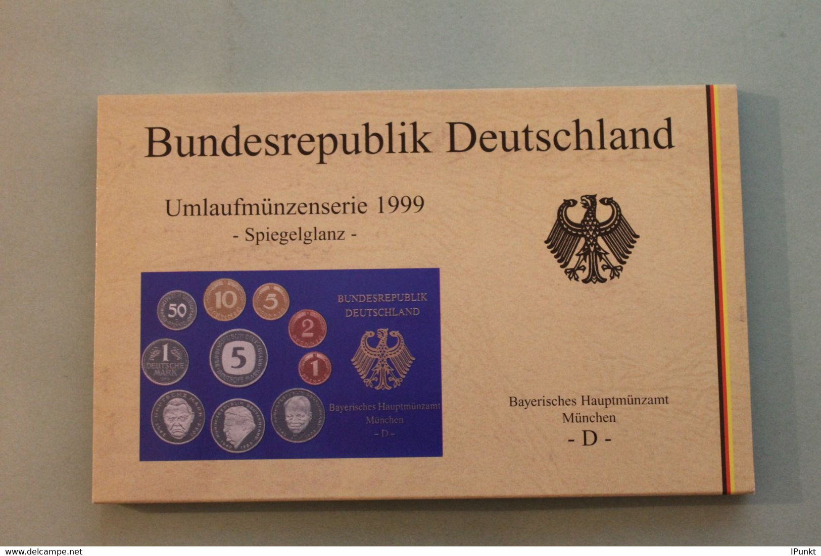 Deutschland, Kursmünzensatz; Umlaufmünzenserie 1999 D, Spiegelglanz (PP) - Sets De Acuñados &  Sets De Pruebas