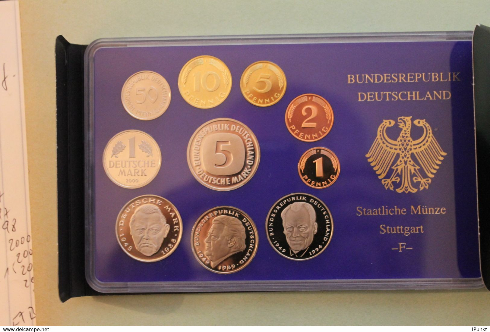 Deutschland, Kursmünzensatz; Umlaufmünzenserie 2000 F, Spiegelglanz (PP) - Mint Sets & Proof Sets