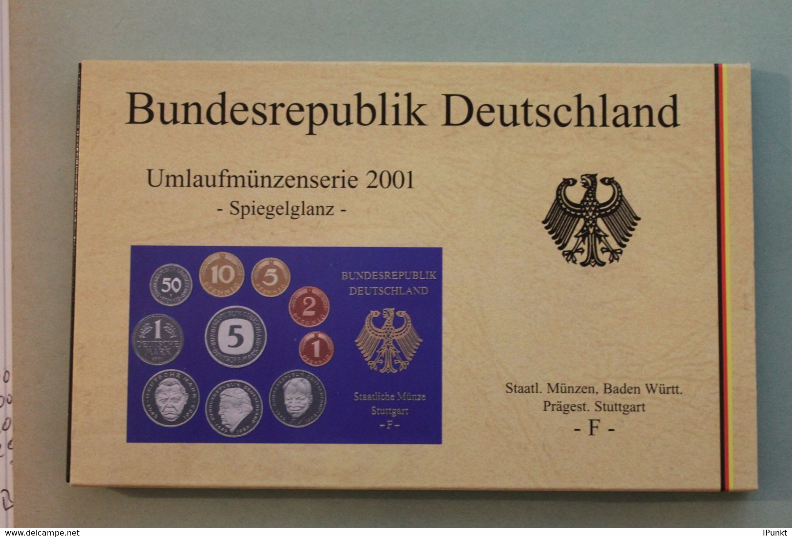 Deutschland, Kursmünzensatz; Umlaufmünzenserie 2001 F, Spiegelglanz (PP) - Mint Sets & Proof Sets