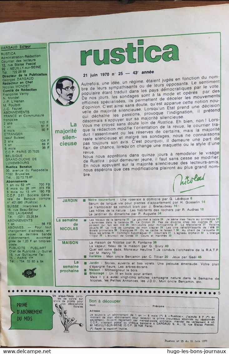 Rustica_N°25_21 Juin 1970_une Roseraie à Domicile_sérum De Longue Vie Pour Plantes D'appartement_la Maison De Nicolas - Garten