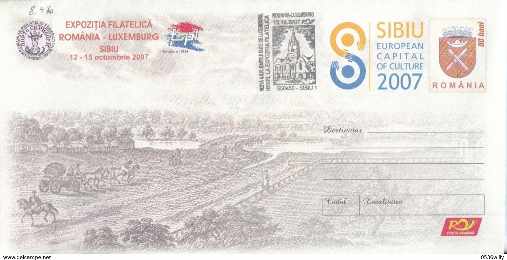Luxembourg - Sibiu Expozitia Filatelica Romania-Luxemburg (8.470) - Cartas & Documentos