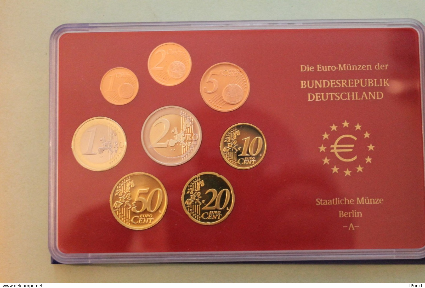 Deutschland, Kursmünzensatz; Euro-Umlaufmünzenserie 2002 A, Spiegelglanz (PP) - Mint Sets & Proof Sets