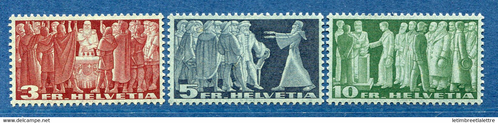 ⭐ Suisse - YT N° 313 à 315 C * - Neuf Avec Charnière - 1937 ⭐ - Unused Stamps