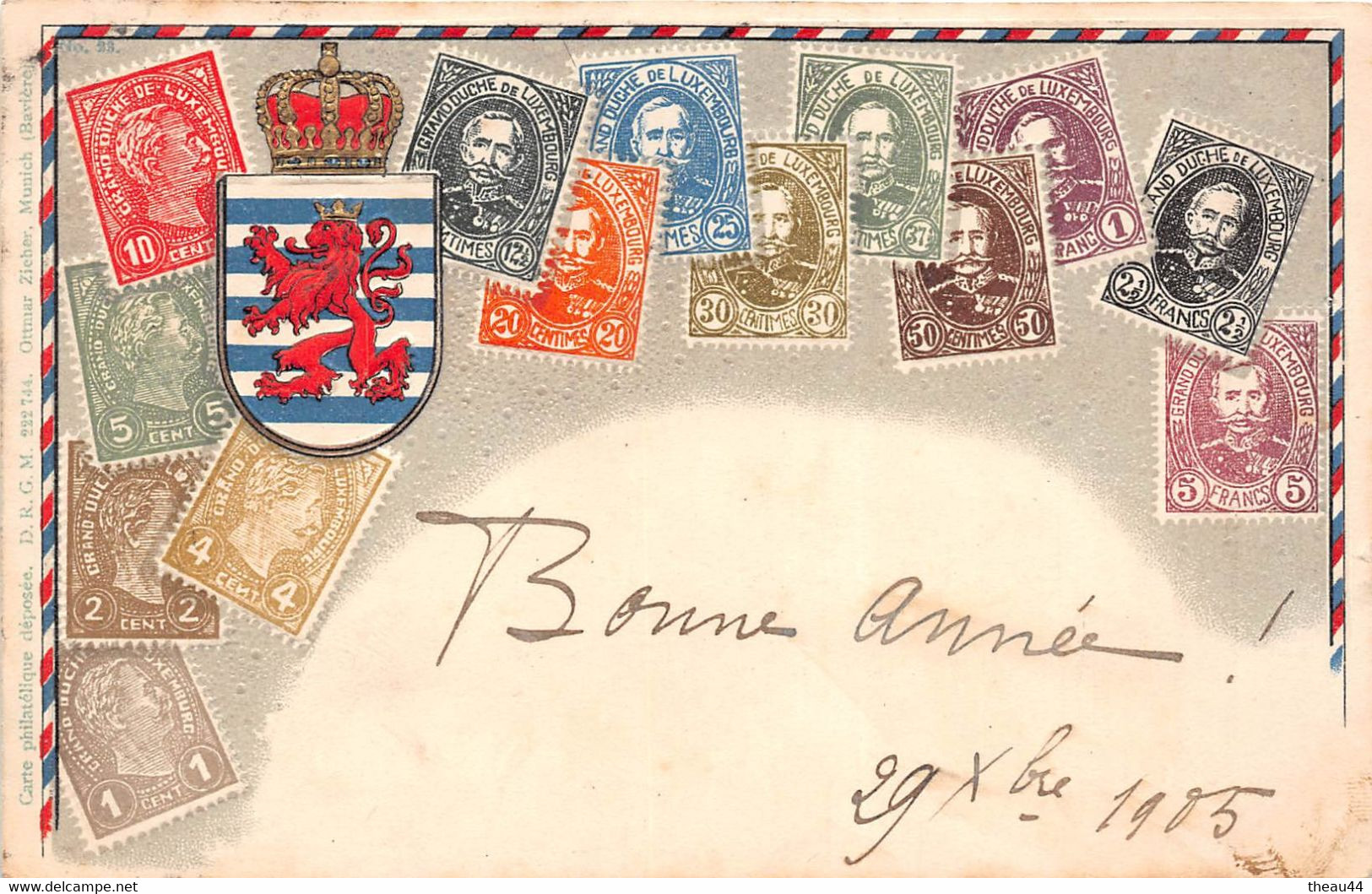 ¤¤  -  LUXEMBOURG   -  Illustrateur  -  Timbres  -  Carte Gauffrée  -  Blason    -  ¤¤ - Sonstige & Ohne Zuordnung