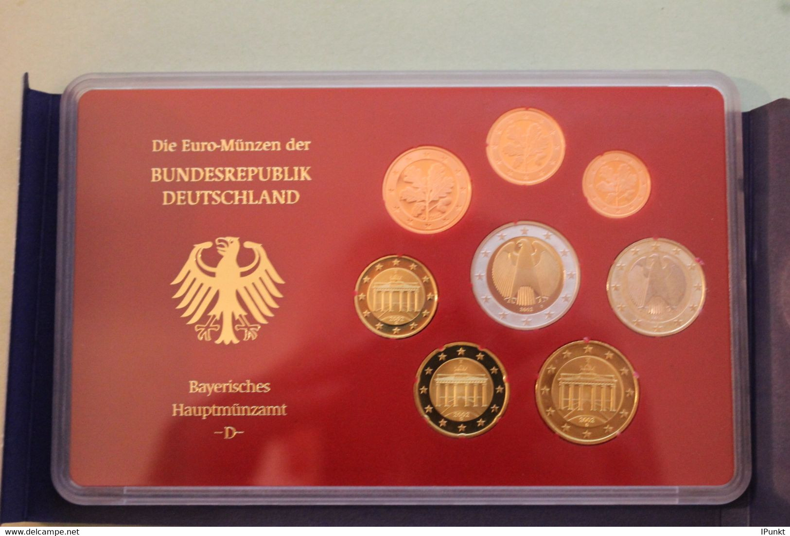 Deutschland, Kursmünzensatz; Euro-Umlaufmünzenserie 2002 D, Spiegelglanz (PP) - Mint Sets & Proof Sets