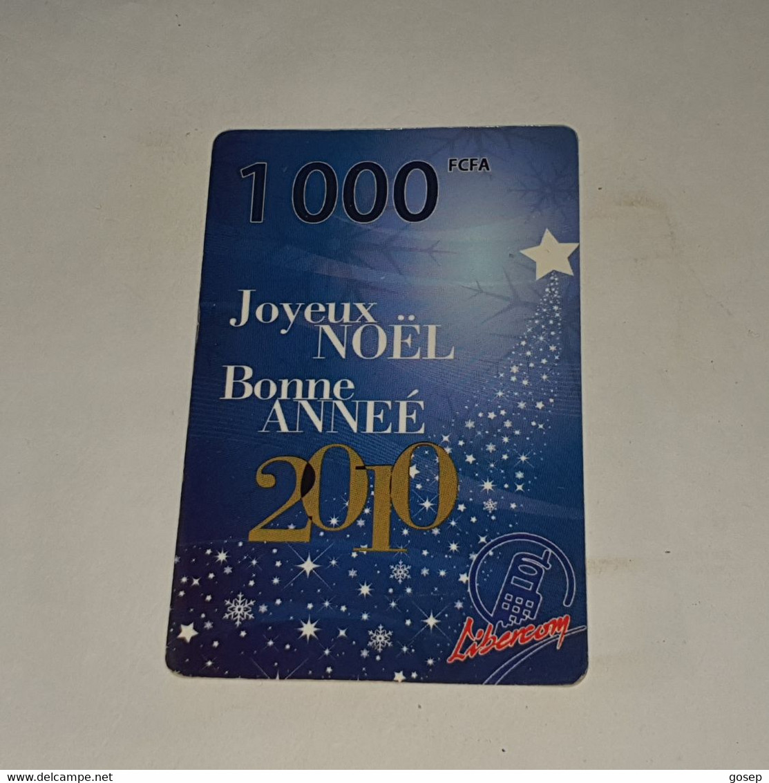 BENIN-(BJ-LIB-REF-0009/2)-joyeux Noel-(58)-(1.000fcfa)-(101-7310-5678-251)-used Card+1card Prepiad Free - Benin