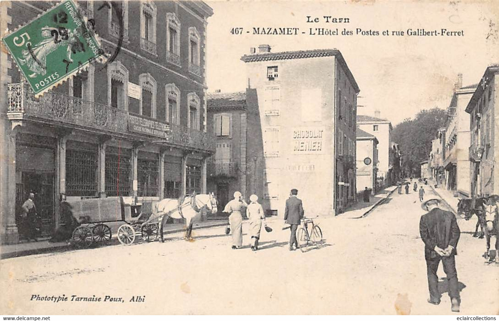 Mazamet            81         Hôtel Des Postes Et Rue Galibert-Ferret    N°467     (voir Scan) - Mazamet