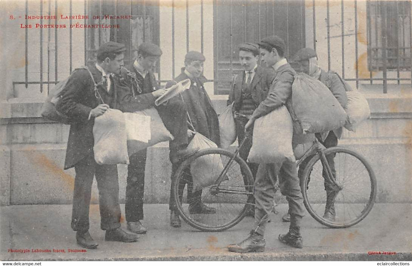 Mazamet            81     Industrie Lainière :     Les Porteurs D'échantillons Dont Cycliste        N° 8     (voir Scan) - Mazamet